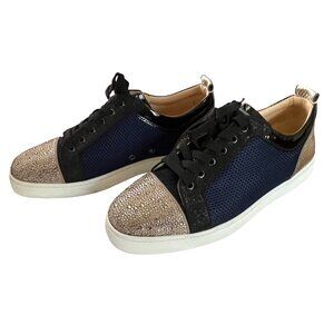 Christian Louboutin Multicolor Mesh and Leather Louis Junior Low Top Sneakers 44
